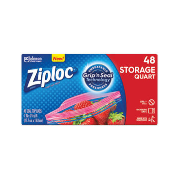 Ziploc® Double Zipper Storage Bags, 1 Gal, 1.75 Mil, 9.6" X 12.1", Clear, 228-carton freeshipping - TVN Wholesale